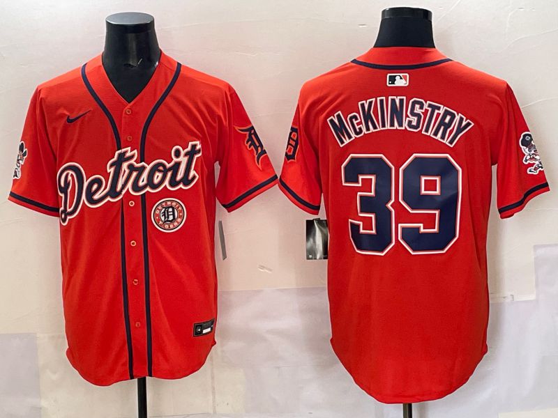 Men 2025 Detroit Tigers #39 Mckinstry Orange Nike MLB Jersey style 07